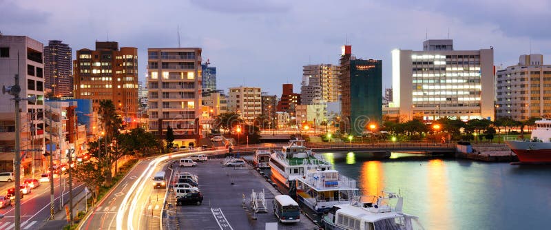 Naha, Okinawa, Japan port and cityscape. Naha, Okinawa, Japan port and cityscape.