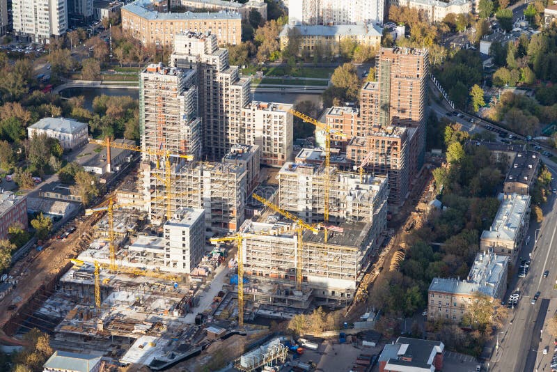 都市房子建造场所鸟瞰图 免版税库存图片