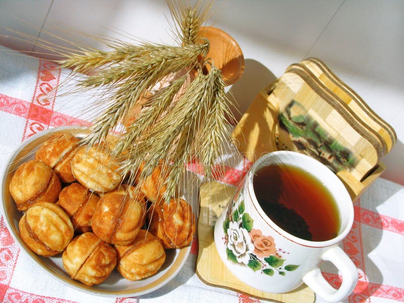 酥皮点心茶 库存图片
