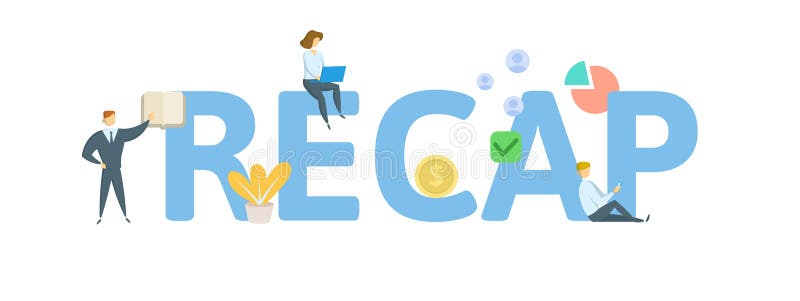 重述要点 与人、信件和象的概念 平的传染媒介例证 背景查出的白色 向量例证 重述要点 与人、信件和象的概念 平的传染媒介例证 背景查出的白色 向量例证