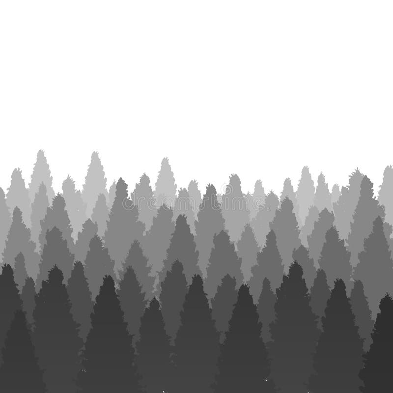 野生针叶松林背景的创意插图 艺术设计景观自然木全景 抽象概念