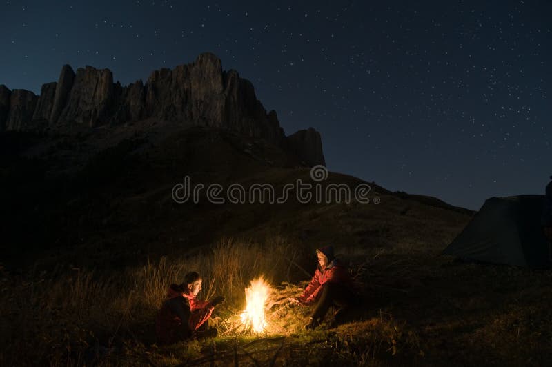 Couple tent camping in the wilderness. Couple tent camping in the wilderness