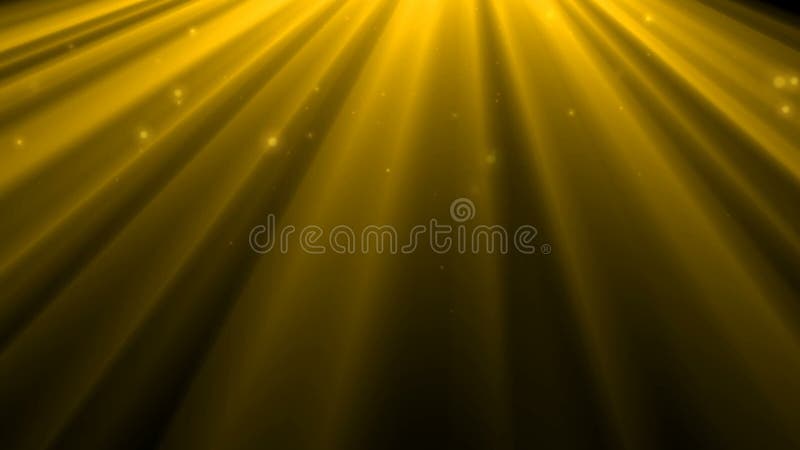 金子光线影响和星发光 上升的金光和bokeh 飞行在光束运动视频的背景金黄微粒