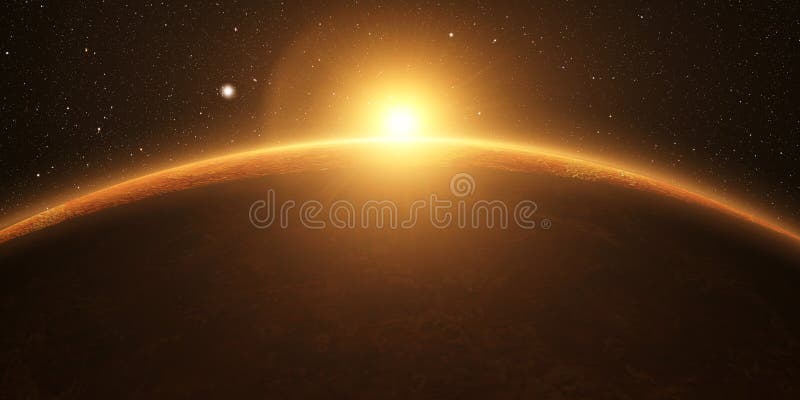 金星 电影和非常现实日出 免版税库存照片