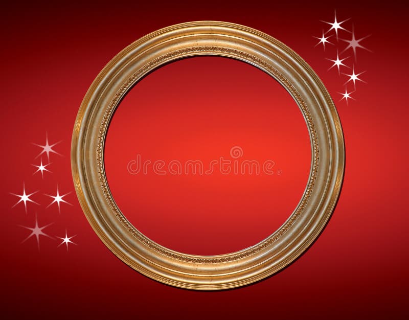 金椭圆形星框 向量例证