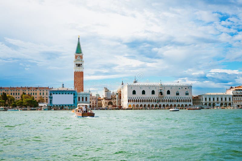 Sea view Piazza San Marco with Campanile and Doge Palace. Sea view Piazza San Marco with Campanile and Doge Palace