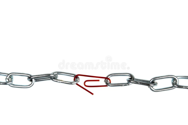 Chain isolated with weak spot. Chain isolated with weak spot