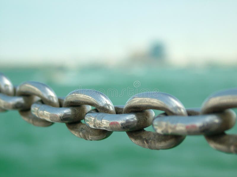 Chain detail on Doha's Marina. Chain detail on Doha's Marina