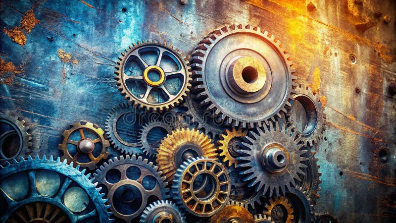 锌质抽象金属覆盖层在工业设计中的双曝光 库存例证