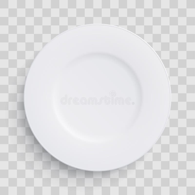 镀在透明背景的盘3D白色回合 导航现实瓷平的空的板材或一次性塑料或者 向量例证 镀在透明背景的盘3D白色回合 导航现实瓷平的空的板材或一次性塑料或者 向量例证