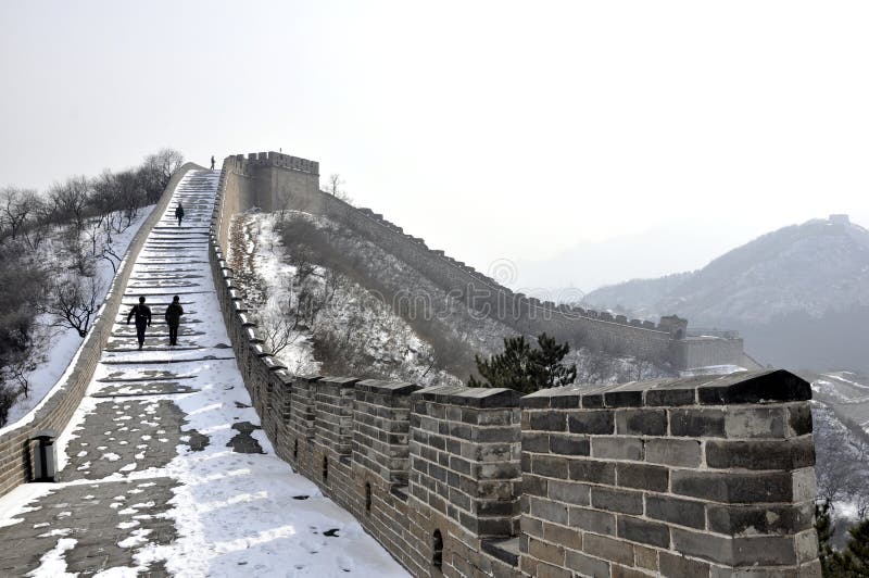 Great Wall, Badaling Beijing in Wintertime. Great Wall, Badaling Beijing in Wintertime