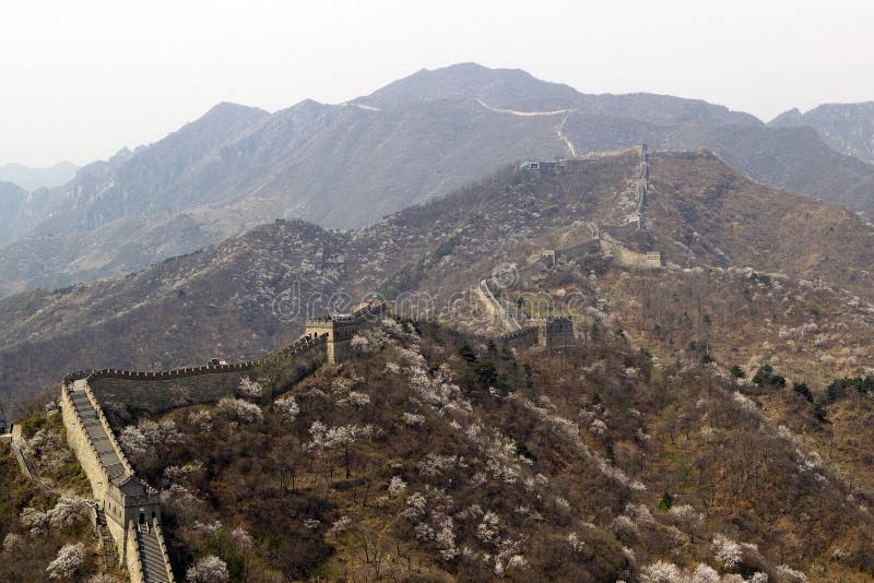 Spring at The Great Wall of China, Mutianyu section near Beijing, China. Spring at The Great Wall of China, Mutianyu section near Beijing, China