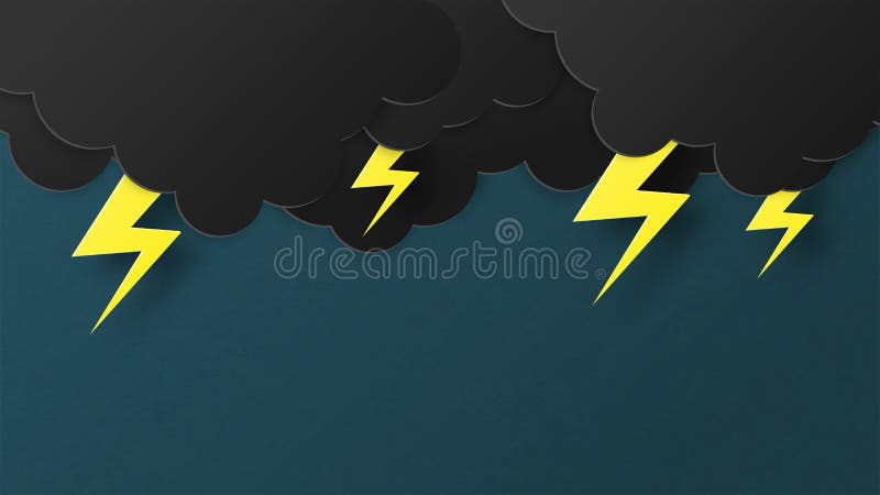 闪电和雷电与乌云在雨前在天空蔚蓝在纸被削减的样式 纸艺术风暴概念想法 ?? 向量例证 闪电和雷电与乌云在雨前在天空蔚蓝在纸被削减的样式 纸艺术风暴概念想法 ?? 向量例证