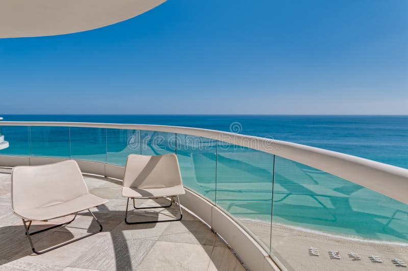 Big terrace with ocean view in beach in Miami. Big terrace with ocean view in beach in Miami.