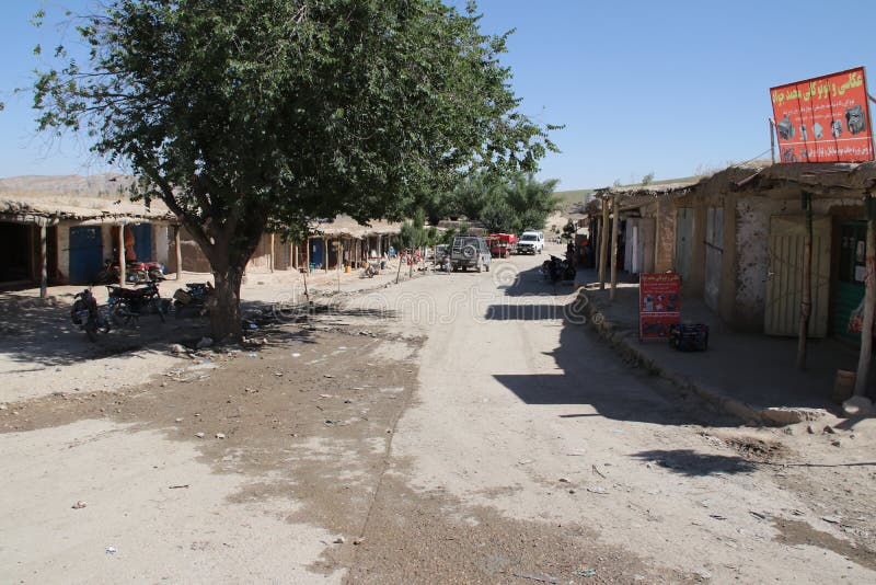 阿富汗北部乡村街道 库存照片