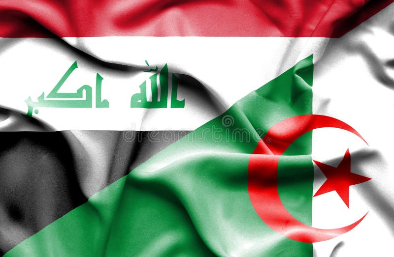 阿尔及利亚和伊拉克的挥动的旗子