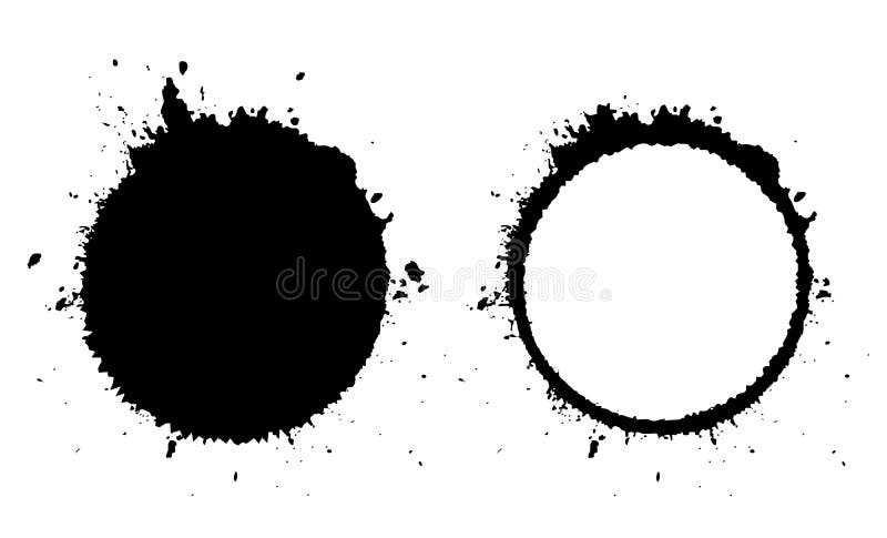 Grunge circle and blot icons set. Grunge circle and blot icons set