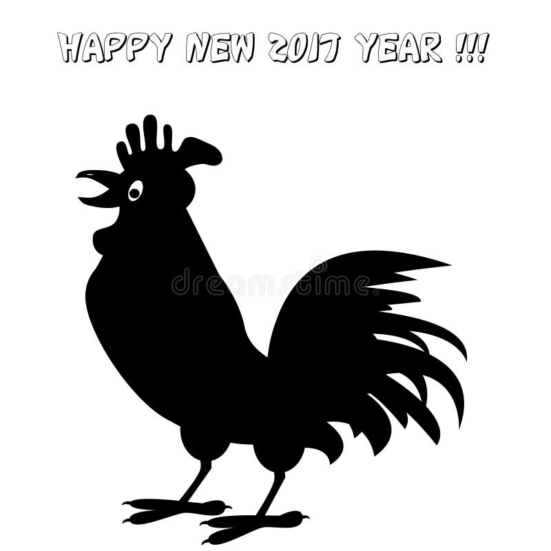 雄鸡的传染媒介图象 愉快的新的2017年概念 中国符号黄道带 图库摄影