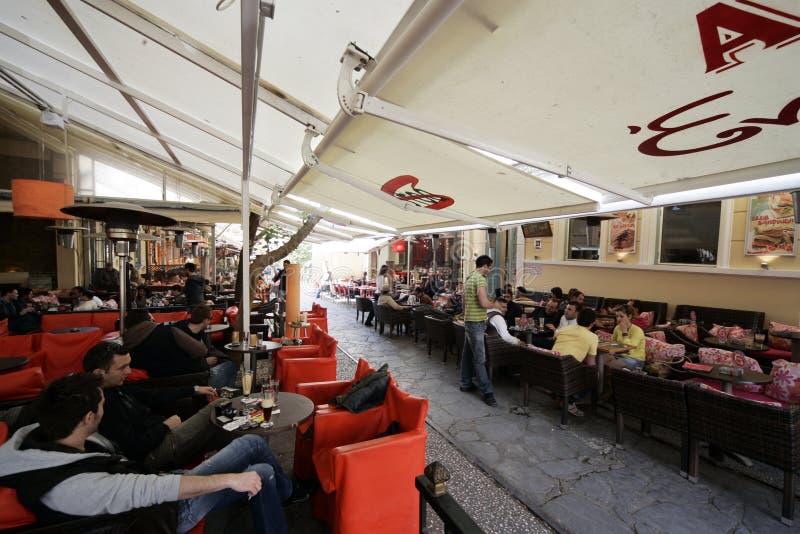 希腊，雅典，赫拉克利东街 库存照片