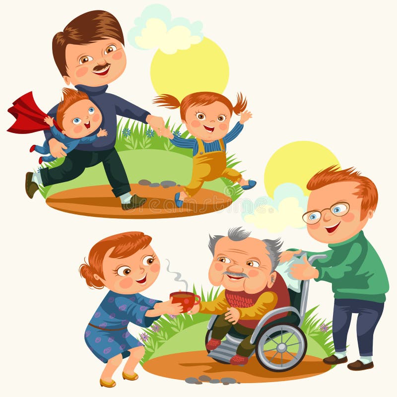 集合愉快的父亲节贺卡,与孩子走的公园,小孩的家庭度假父母,爸爸的爸爸乐趣 向量例证 集合愉快的父亲节贺卡,与孩子走的公园,小孩的家庭度假父母,爸爸的爸爸乐趣 向量例证