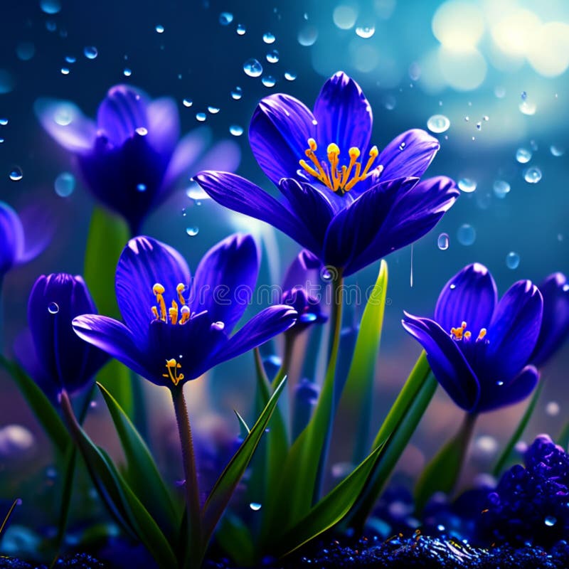 雨滴轨迹背景水滴中青花春花 皇族释放例证