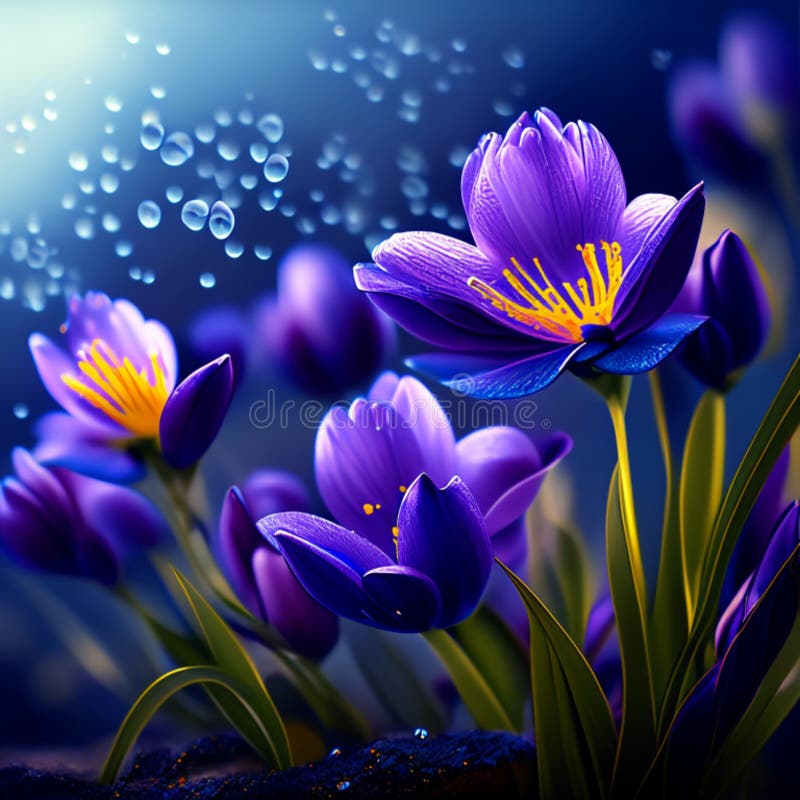 雨滴轨迹背景水滴中青花春花 向量例证