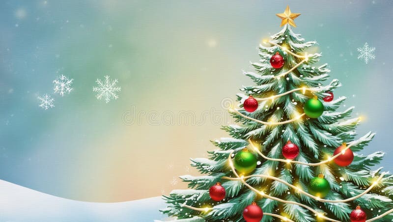 雪圣诞树 皇族释放例证