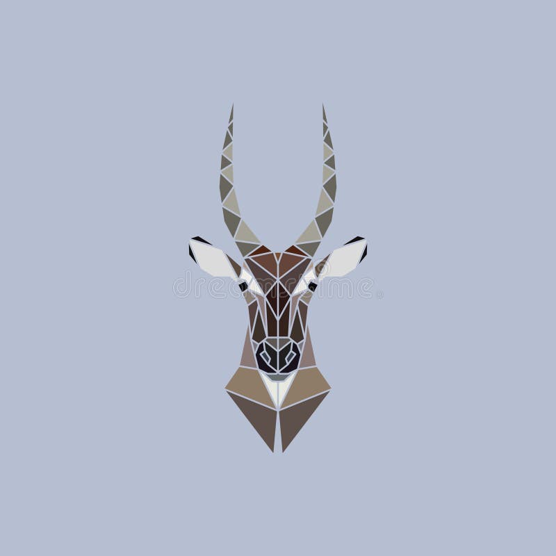 Vector sign abstract head of African Waterbuck. Geometric low poly design. Vector sign abstract head of African Waterbuck. Geometric low poly design.