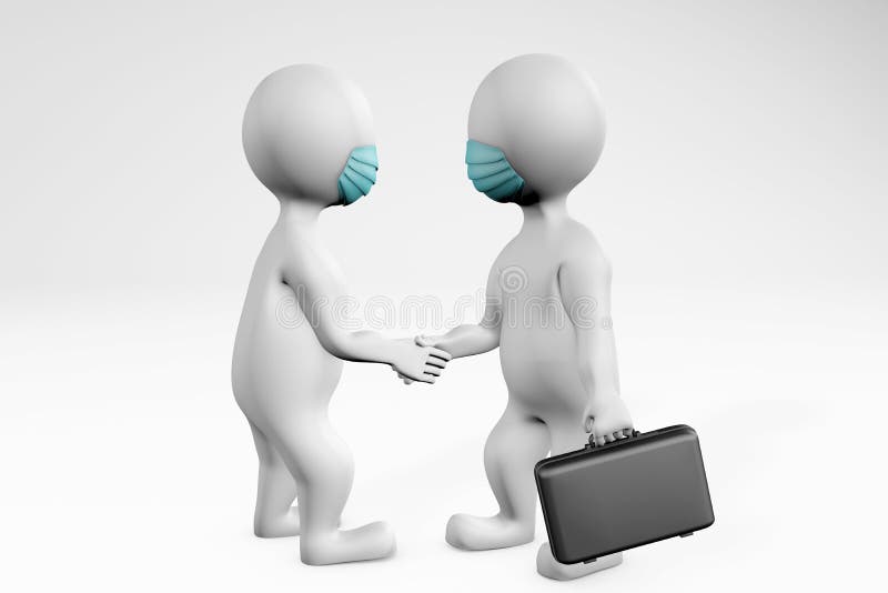 面膜肥胖的男人做商业交易3d渲染 向量例证