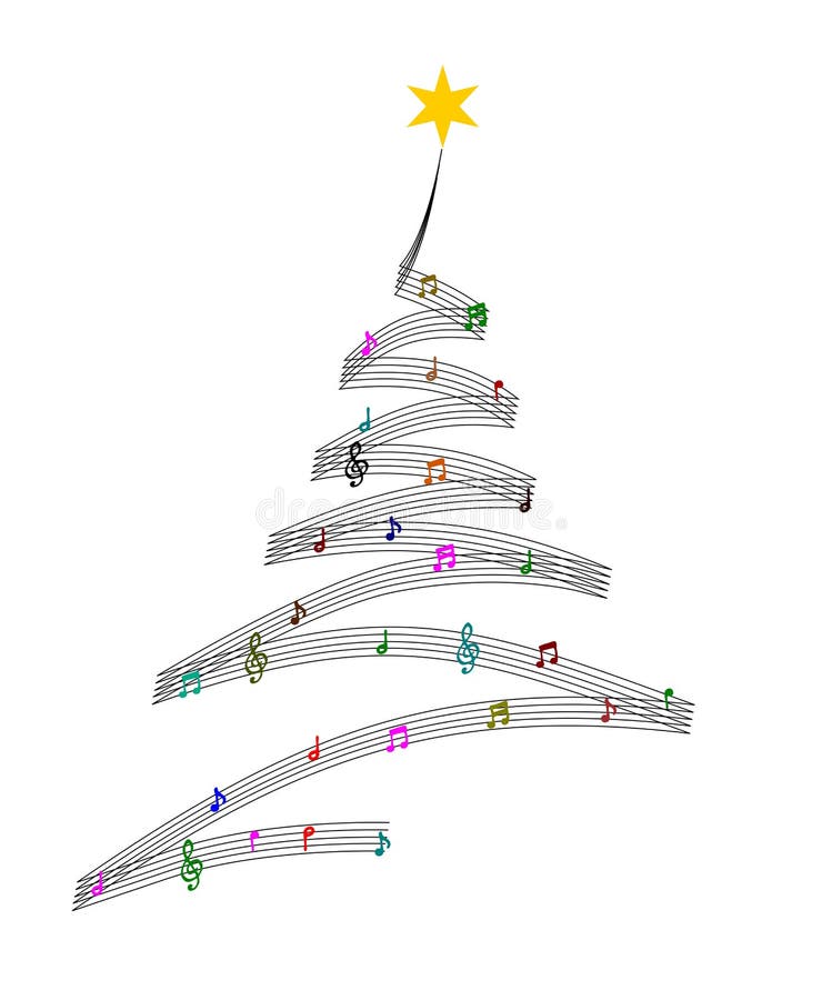 An illustration of Music Christmas tree. An illustration of Music Christmas tree