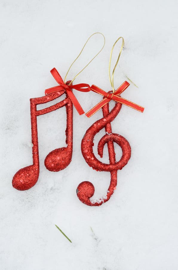 Picture of a music note on a snow ,Christmass background. Picture of a music note on a snow ,Christmass background