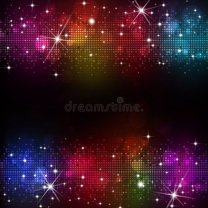 Multicolor music disco party background with lights and blurs. Multicolor music disco party background with lights and blurs