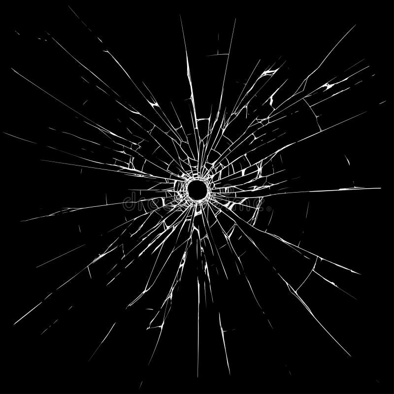 Broken glass / bullet hole in vector. Broken glass / bullet hole in vector