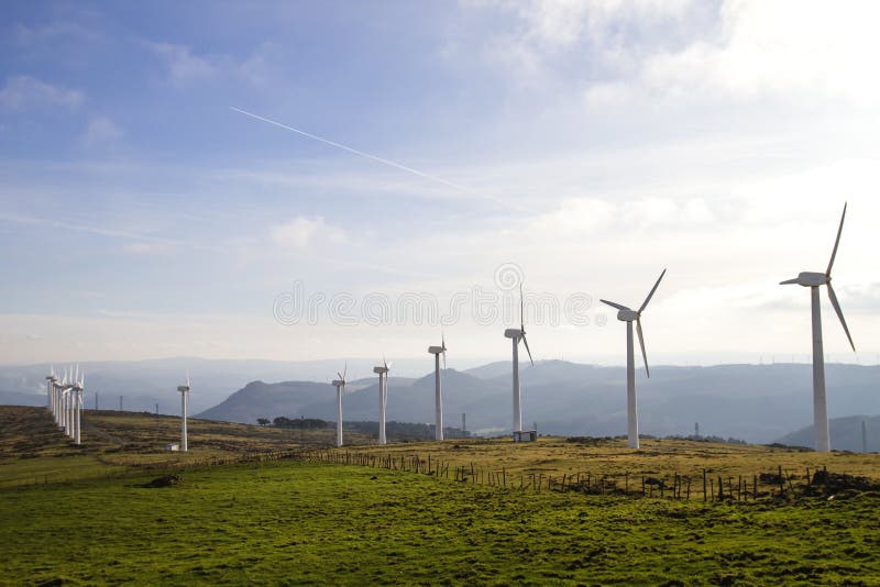 Wind turbines generating clean renewable energy. Wind turbines generating clean renewable energy