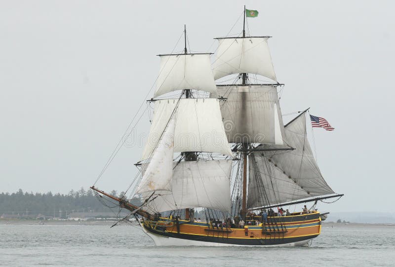 A ship setting out of the harbor. A ship setting out of the harbor.