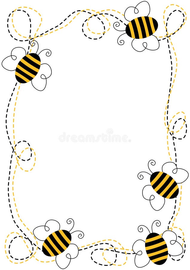 Border frame with flying bees. Border frame with flying bees.