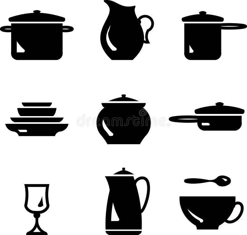 Dishware â€“ Vector illustration isolated on white. Dishware â€“ Vector illustration isolated on white