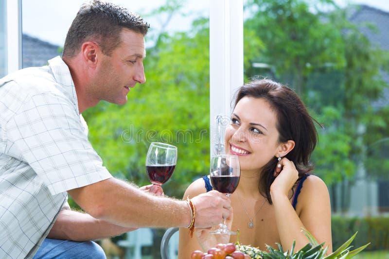Portrait of young happy couple in domestic environment. Portrait of young happy couple in domestic environment
