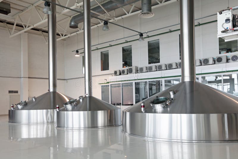 Brewing production - mash vats, the interior of the brewery, nobody. Brewing production - mash vats, the interior of the brewery, nobody