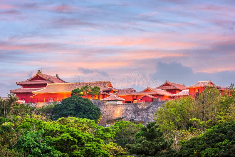 Okinawa, Japan at Shuri Castle during sunset. Okinawa, Japan at Shuri Castle during sunset.