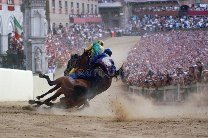 Siena's palio, the most famous horse race in the world is celebrated twice every year, 2 of July and 16 of August. Curva San Martino. Siena's palio, the most famous horse race in the world is celebrated twice every year, 2 of July and 16 of August. Curva San Martino