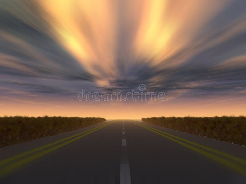 Night speed highway .With growing vegetation on a roadside and the detailed structure of asphalt. Night speed highway .With growing vegetation on a roadside and the detailed structure of asphalt