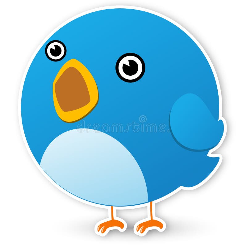 Twitter bird on white background. Twitter bird on white background