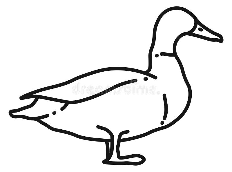 鸭图标. 黑线农鸟符号