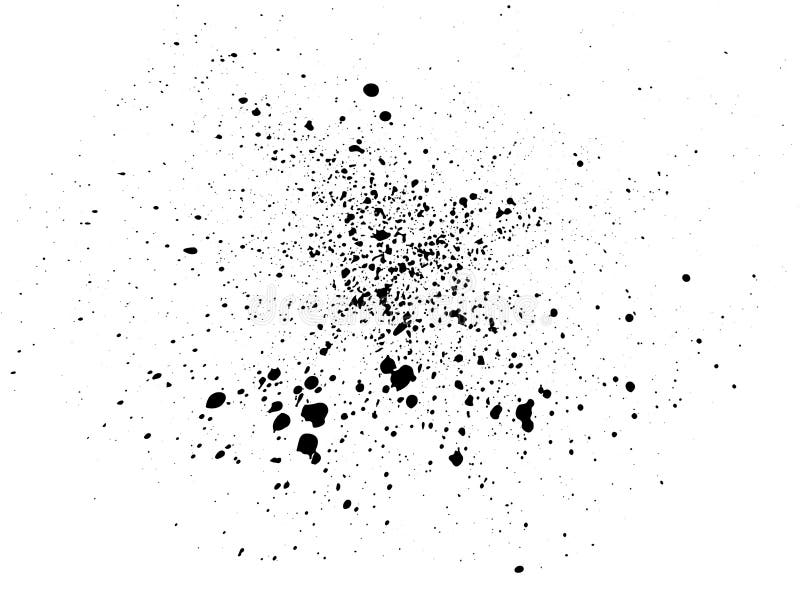 Black paint, ink splash, brushes ink droplets, blots. Black ink splatter background, isolated on white. Vector illustration. Black paint, ink splash, brushes ink droplets, blots. Black ink splatter background, isolated on white. Vector illustration