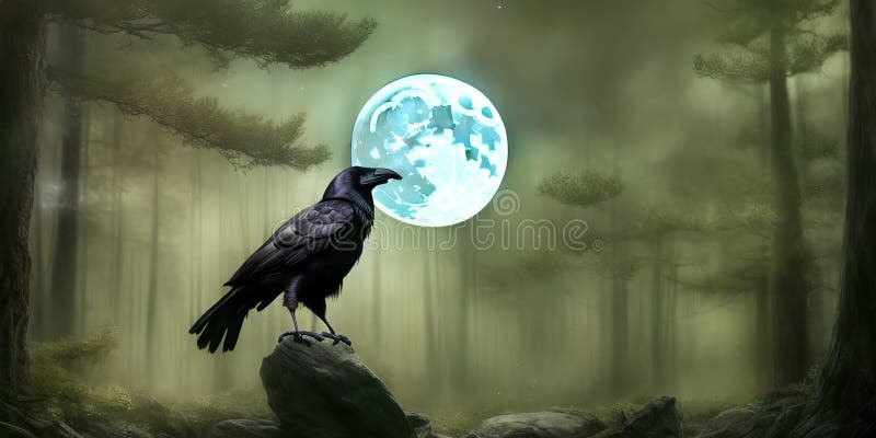 黑色哥特式万圣节恐惧的神秘幽鸟 库存照片