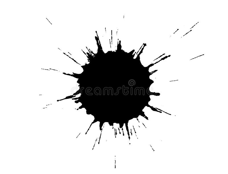 Black paint splat on white background. Black paint splat on white background