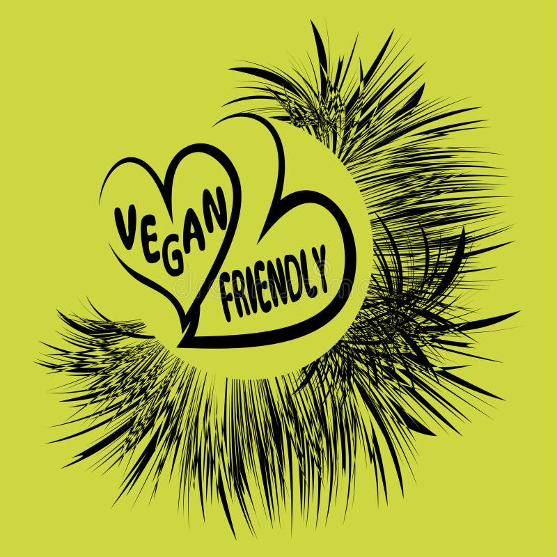 Black Vegan Friendly symbol. Vegan icon. Bio vegan friendly in glyph style. Label for different vegetarian product. Lettering Vegan inside hand drawn heart. Vegan lifestyle symbol on green background. Black Vegan Friendly symbol. Vegan icon. Bio vegan friendly in glyph style. Label for different vegetarian product. Lettering Vegan inside hand drawn heart. Vegan lifestyle symbol on green background