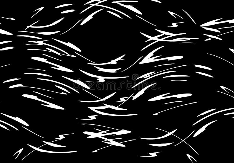 黑色背景上波浪形白格朗基笔画 用于网页、印刷或设计的极简主义装饰矢量纹理 简单 皇族释放例证 黑色背景上波浪形白格朗基笔画 用于网页、印刷或设计的极简主义装饰矢量纹理 简单 皇族释放例证