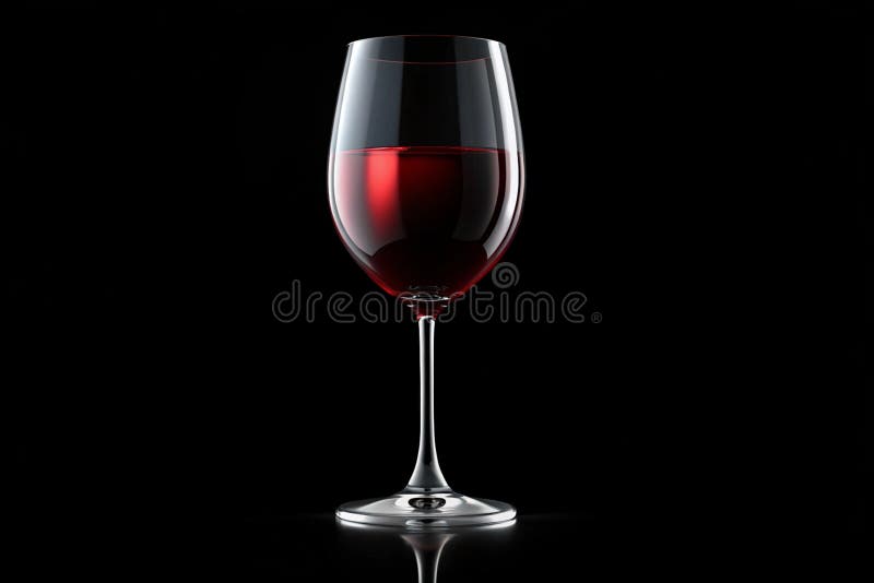 黑色背景中的红葡萄酒杯 向量例证